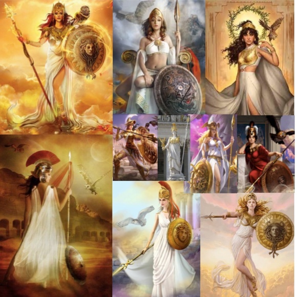 Athena Minerva Greek Roman Goddess Wisdom & War Handmade Necklace, Lapis Lazuli - Picture 2 of 15